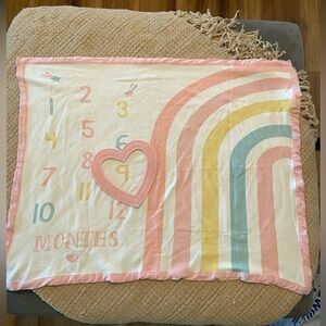 NWOT rainbow baby girl blanket with months for monthly pictures